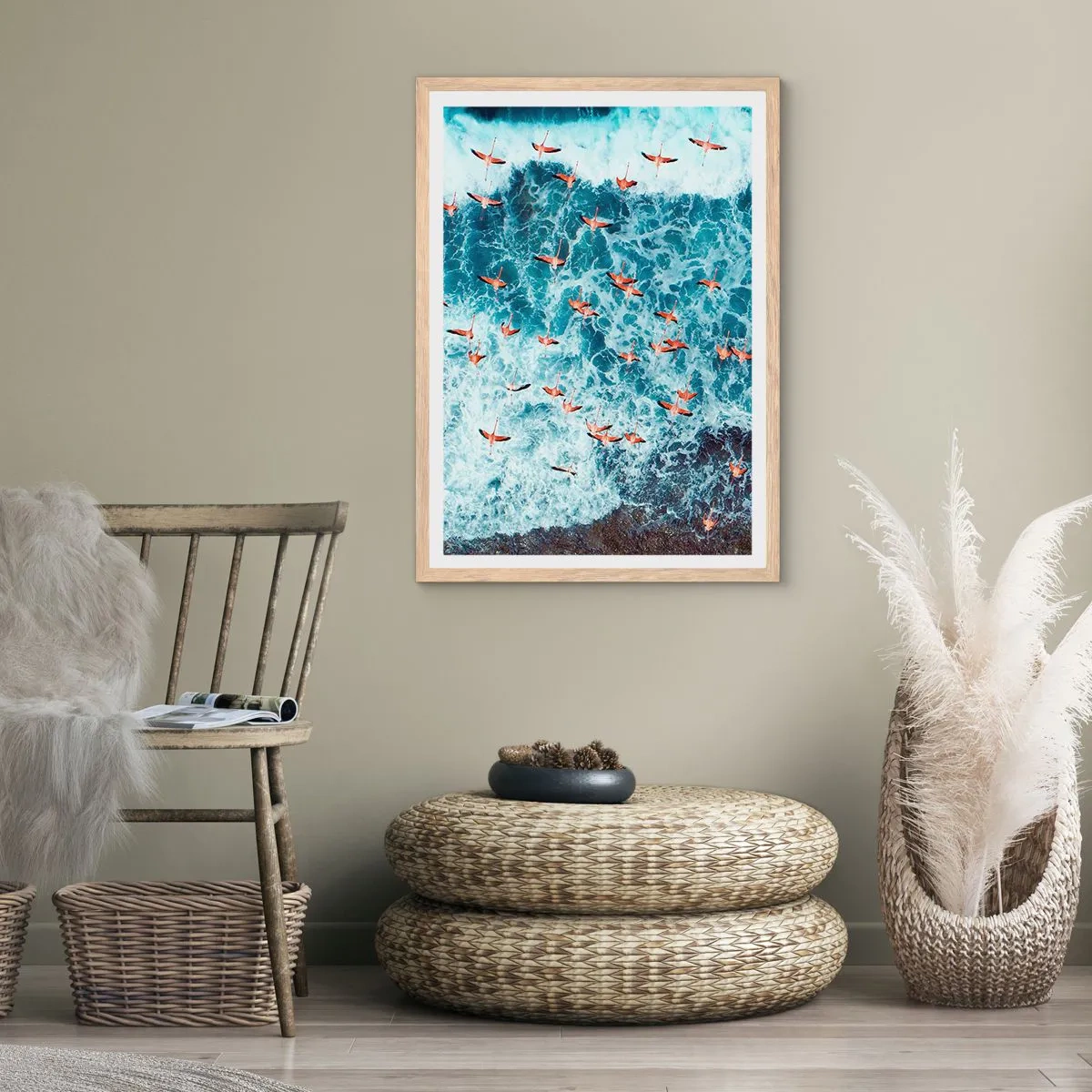 Poster in einem Rahmen aus heller Eiche - Die Küstenparade - 50x70 cm