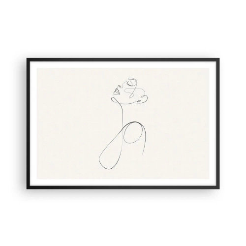 Poster in einem schwarzem Rahmen - Versunken in Träumen - 91x61 cm