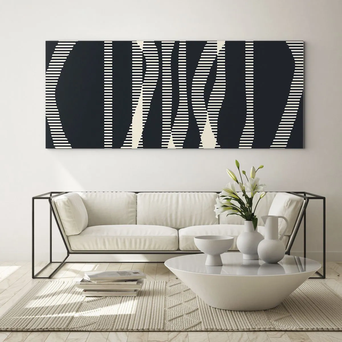 Glasbild - Bild auf glas - Ein Versuch, die Dunkelheit zu durchbrechen - 100x40 cm