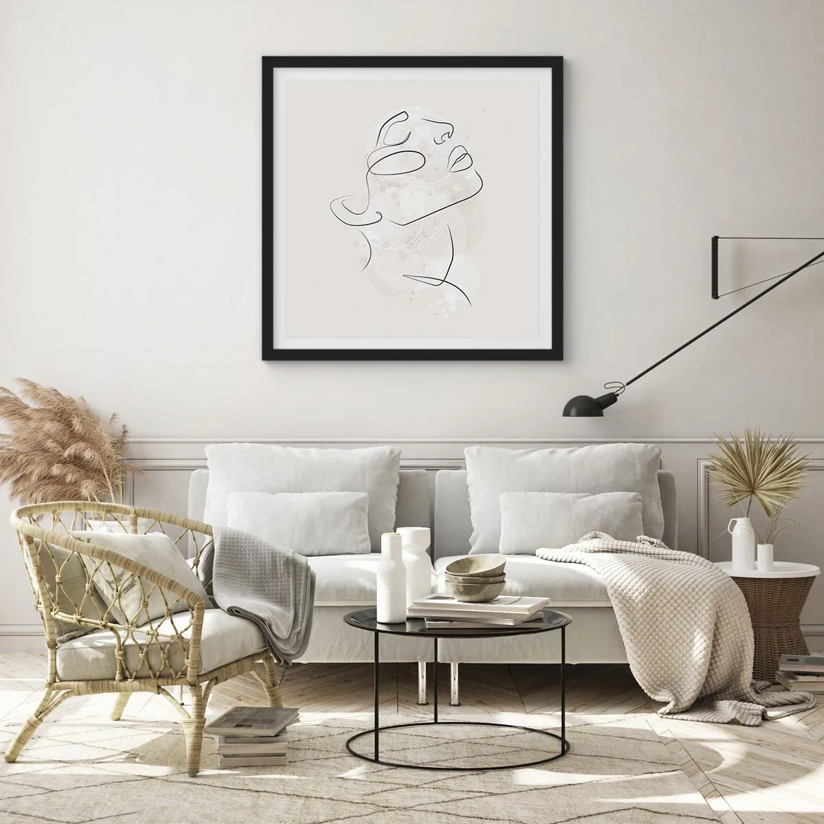 Poster in einem schwarzem Rahmen - Die Umrisse eines Traums - 60x60 cm