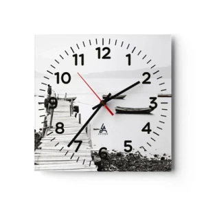 Wanduhr - Glasuhr - Ruhig und sauber über dem Wasser - 40x40 cm