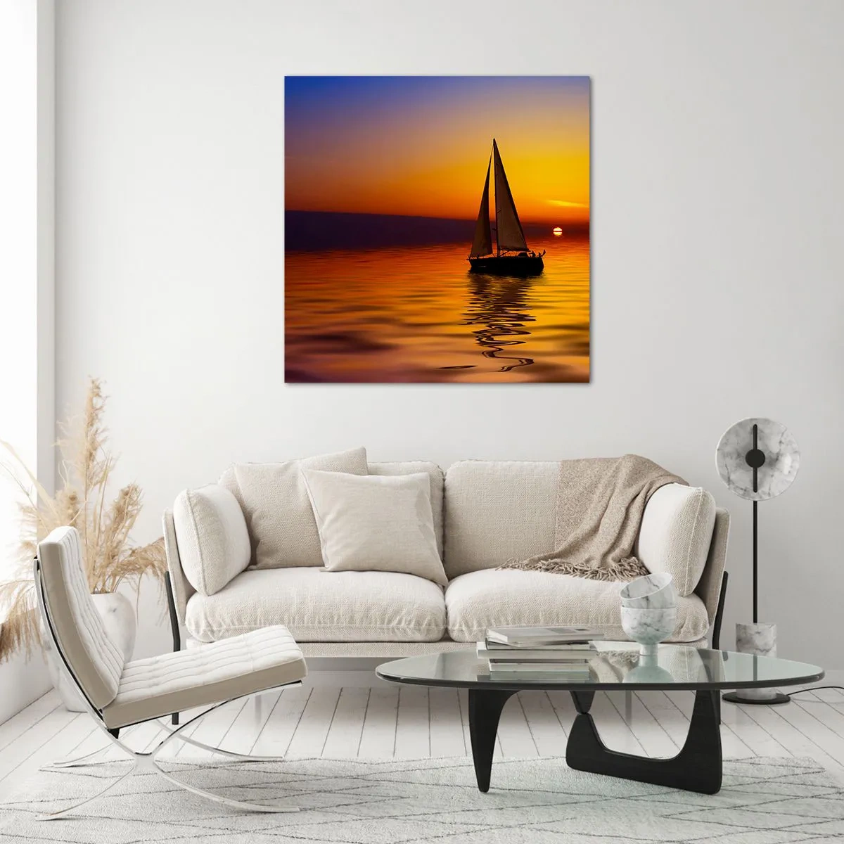 Glasbild - Bild auf glas - Wie ruhig es hier in der Abenddämmerung ist... - 50x50 cm