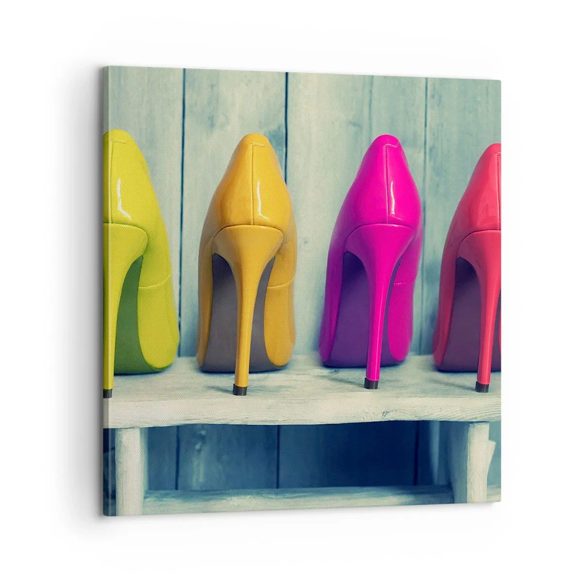 Bild auf Leinwand - Leinwandbild - Spazierengehen auf dem Regenbogen - 60x60 cm