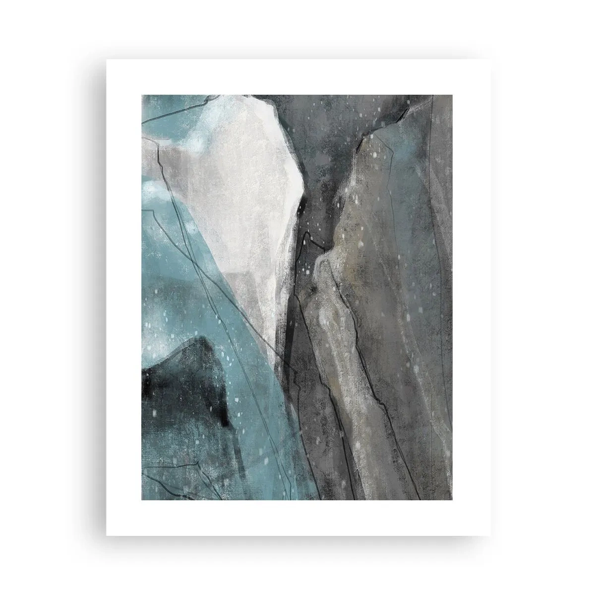 Poster - Abstraktion: Felsen und Eis - 40x50 cm
