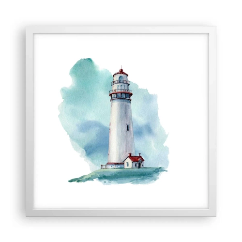 Poster in einem weißen Rahmen - Sanfte Schwester vom Blau - 40x40 cm