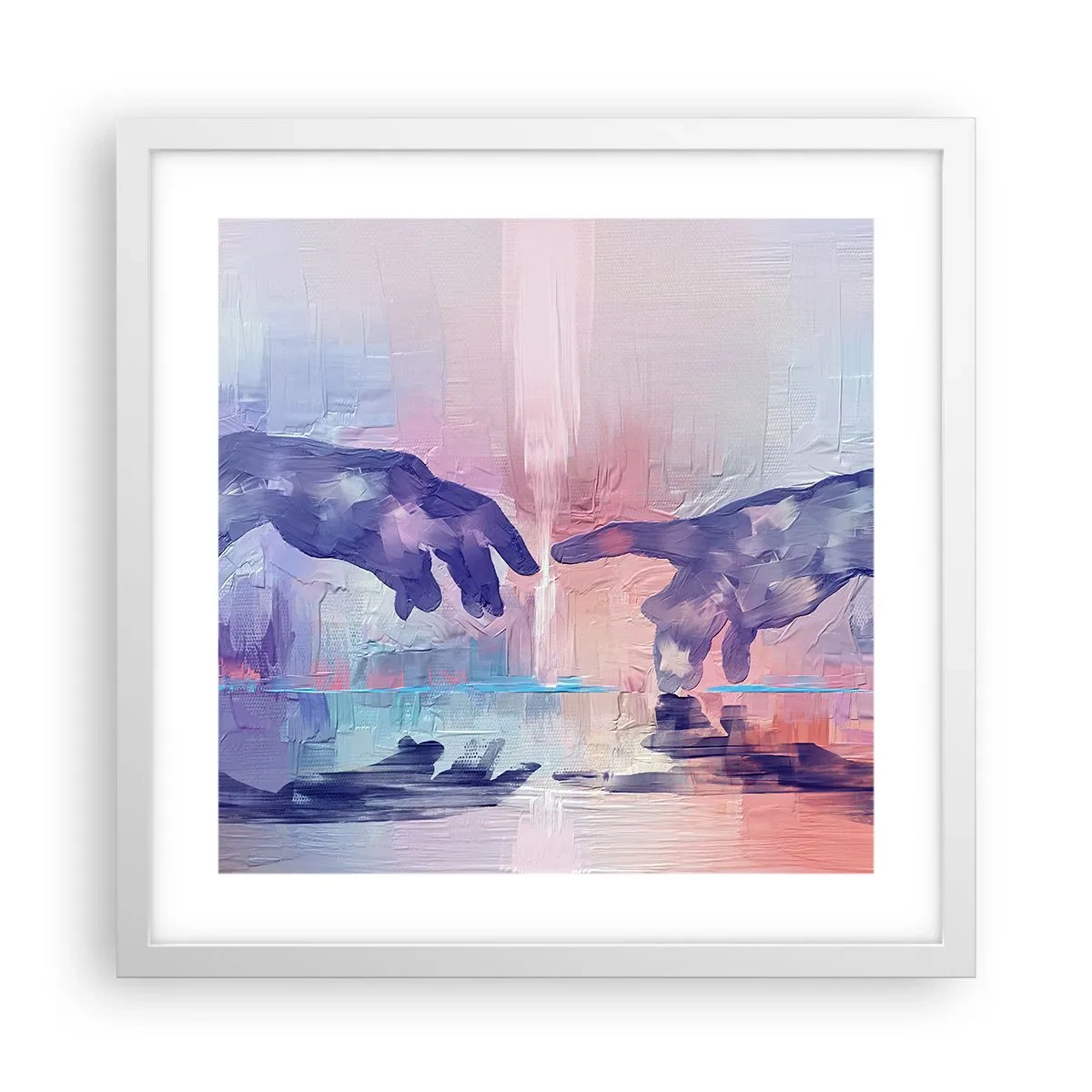 Poster in einem weißen Rahmen - Göttlicher Funke des Lebens - 40x40 cm