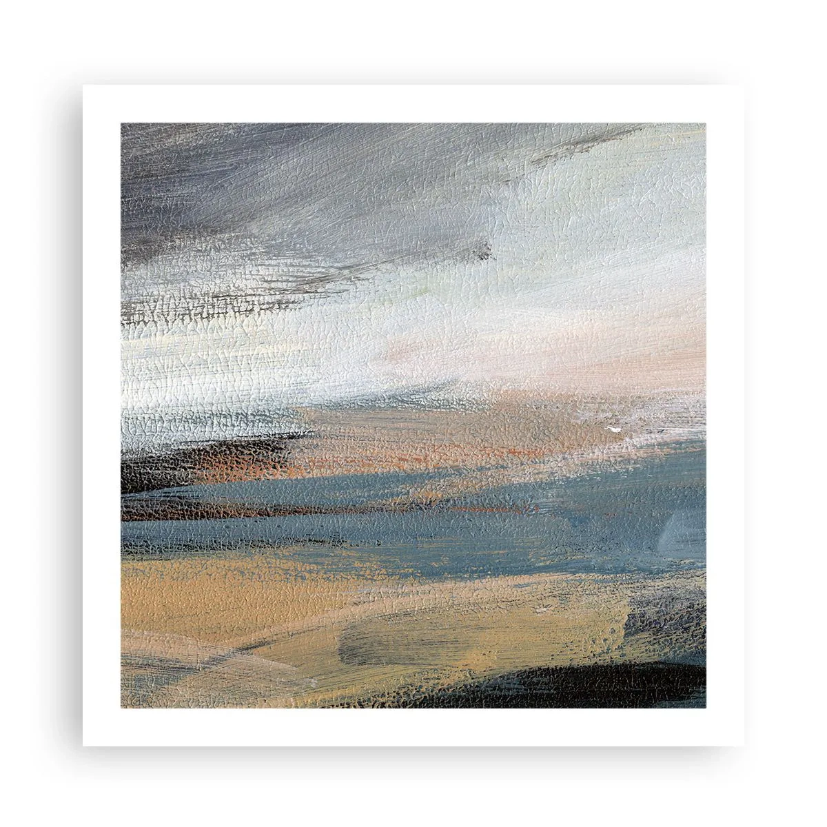 Poster - Abstraktion: nördliche Landschaft - 60x60 cm