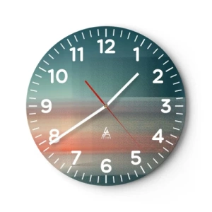 Wanduhr - Glasuhr - Abstraktion: Lichtwellen - 40x40 cm