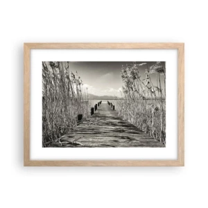 Poster in einem Rahmen aus heller Eiche - In der Stille des Grases - 40x30 cm