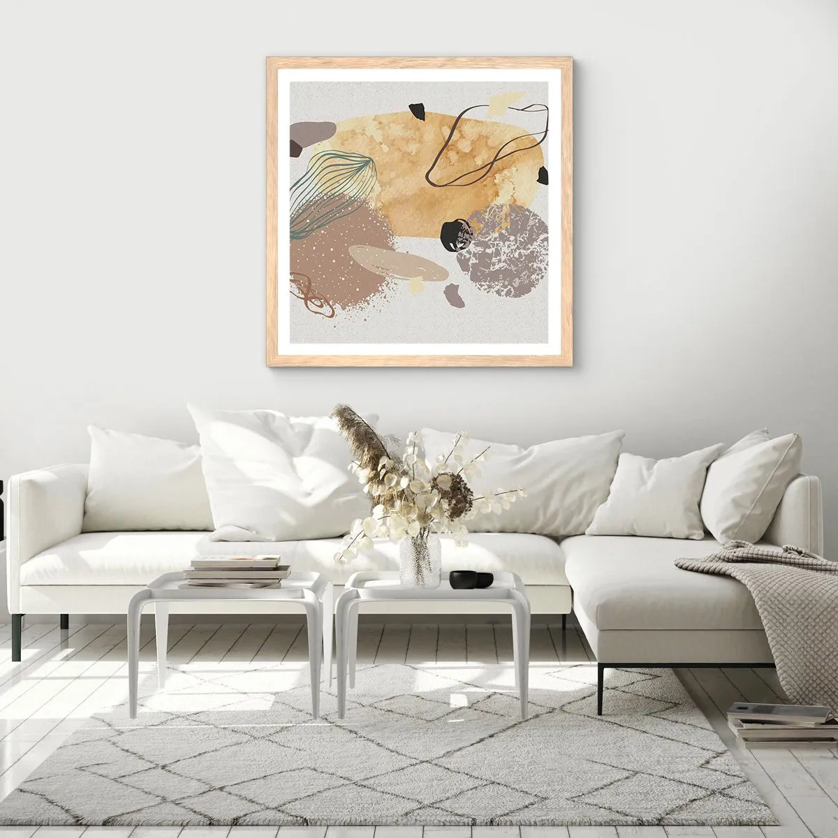 Poster in einem Rahmen aus heller Eiche - Angewandte Plumkologie - 40x40 cm