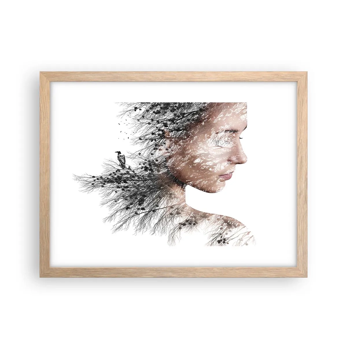 Poster in einem Rahmen aus heller Eiche - Der Geist des Waldes - 40x30 cm