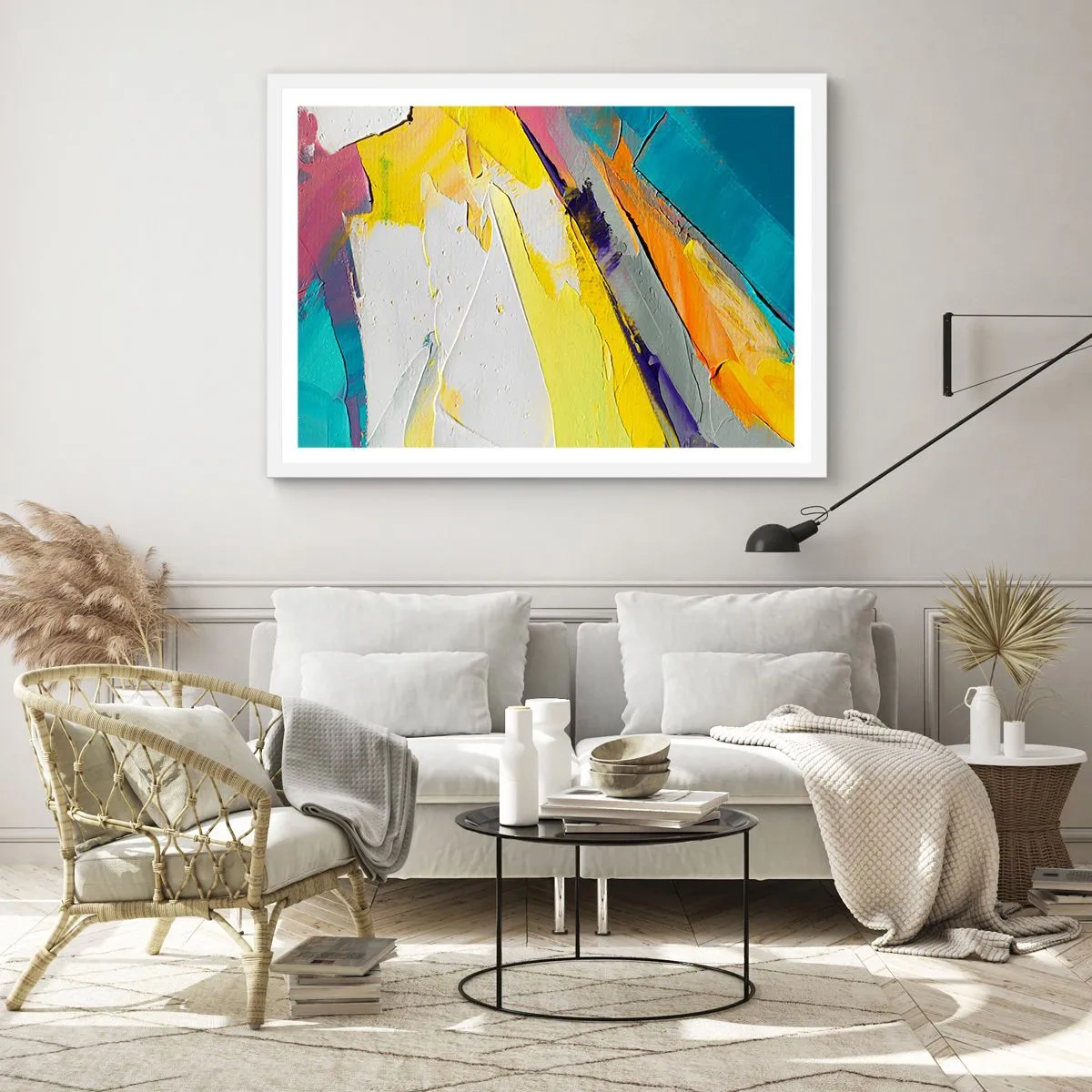 Poster in einem weißen Rahmen - Die Anatomie des Lichts - 100x70 cm