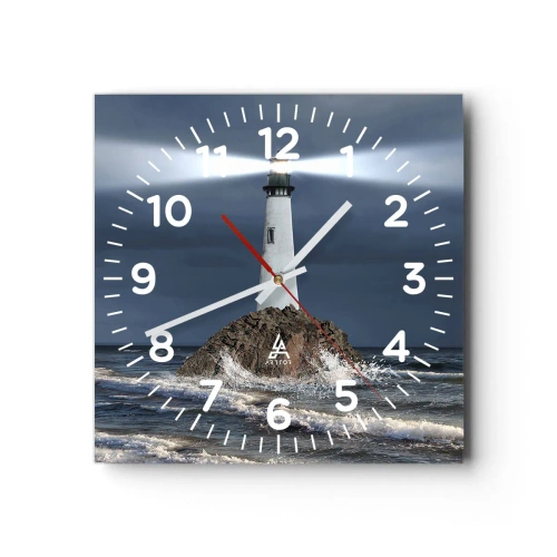 Wanduhr - Glasuhr - Hier... hier... hier! - 30x30 cm