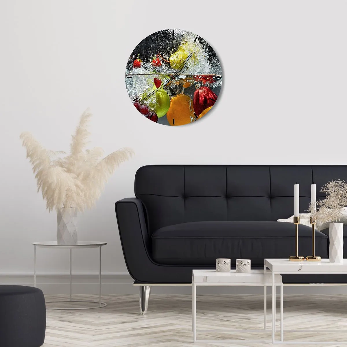Wanduhr - Glasuhr - Fruchterfrischung - 40x40 cm
