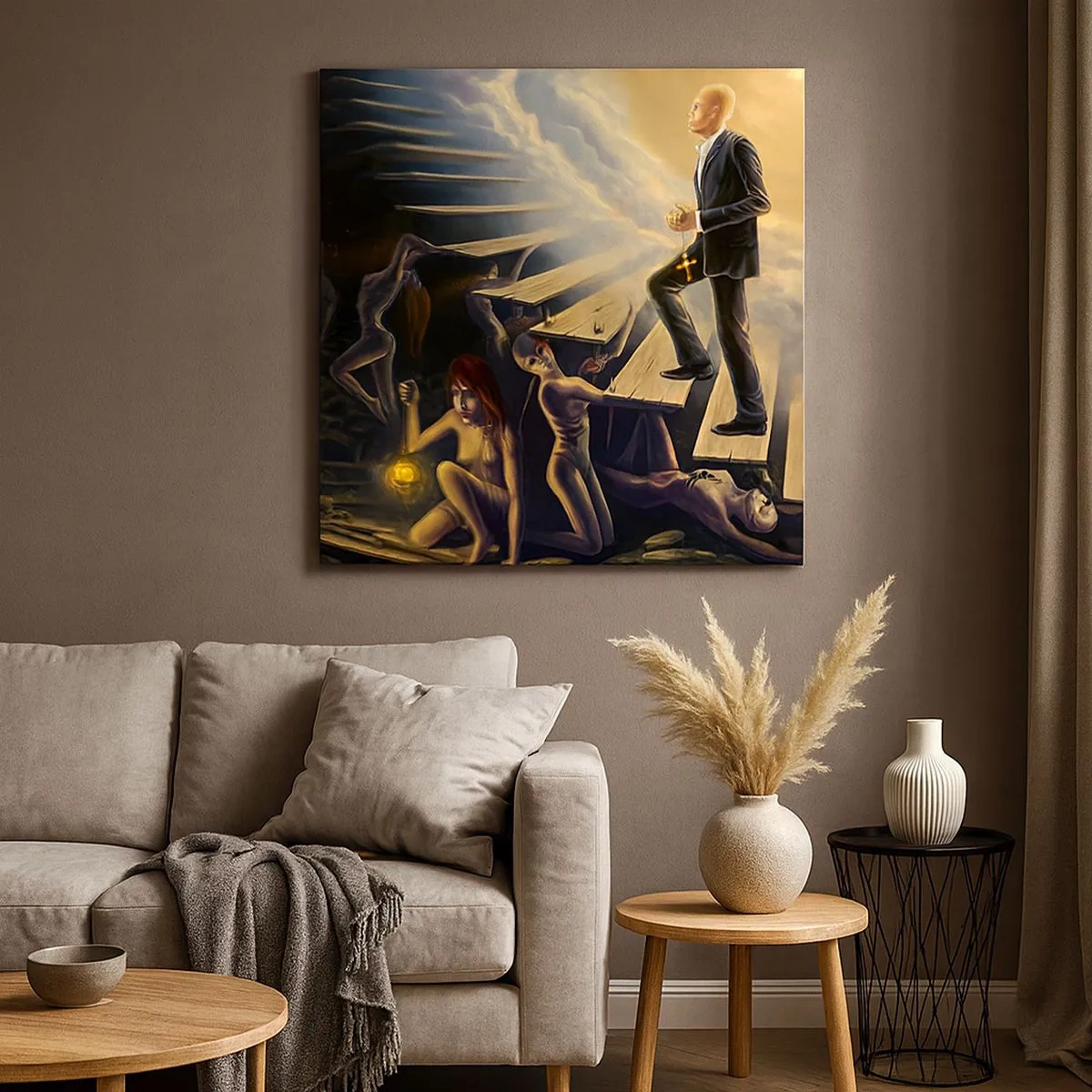 Bild auf Leinwand - Leinwandbild - Danteske Reise zum Licht - 30x30 cm