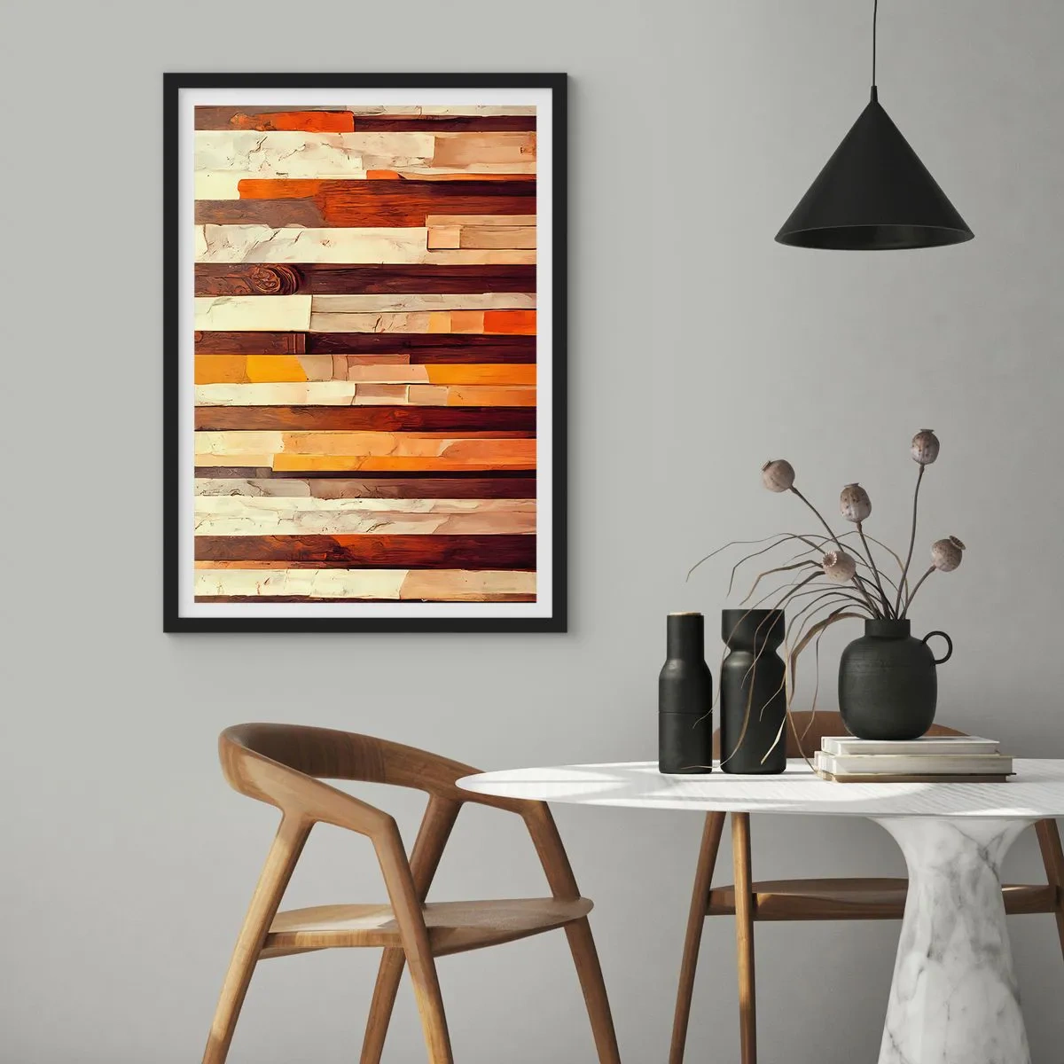 Poster in einem schwarzem Rahmen - Hymne der Waldbäume - 61x91 cm