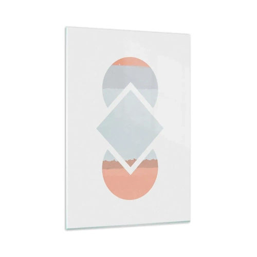 Glasbild - Bild auf glas - Ein minimalistisches Gemälde mit geometrischen Formen - 80x120cm - Die Situation ist klar - Moderne Wanddekoration für Wohnzimmer und Schlafzimmer ARTTOR