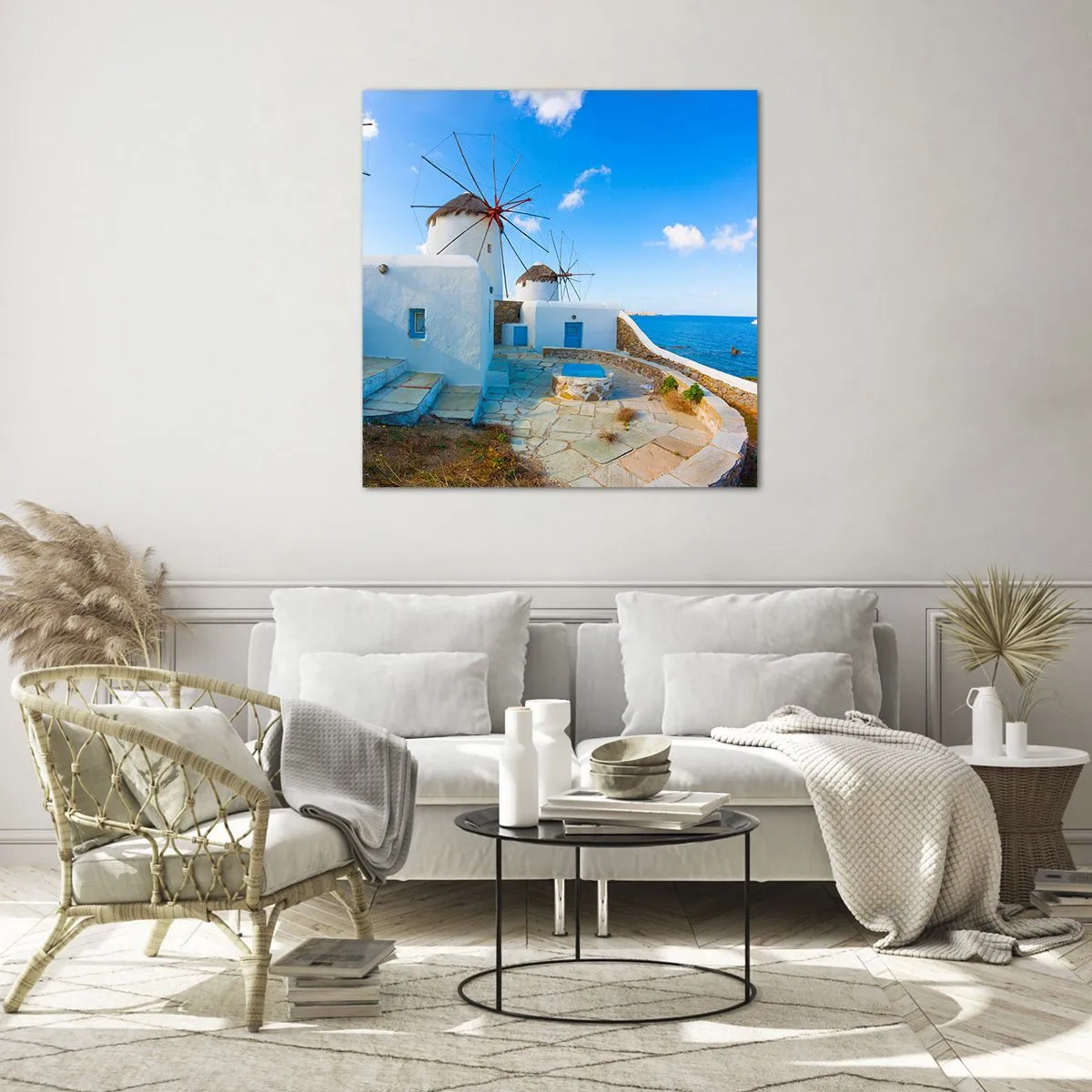 Glasbild - Bild auf glas - Der blaue Wind vom Meer - 70x70 cm