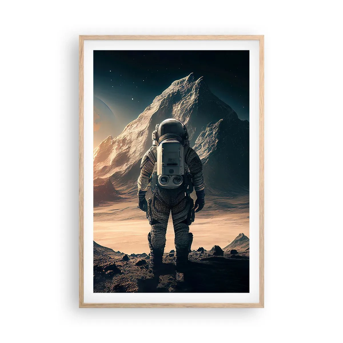 Poster in einem Rahmen aus heller Eiche - Neue Herausforderung - 61x91 cm