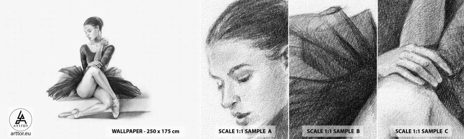 Fototapeten Muster Selbstklebend Deluxe Sticker - Vom Tanz verzaubert - Ballerina, Tanzen, Ballett - 100x30 cm