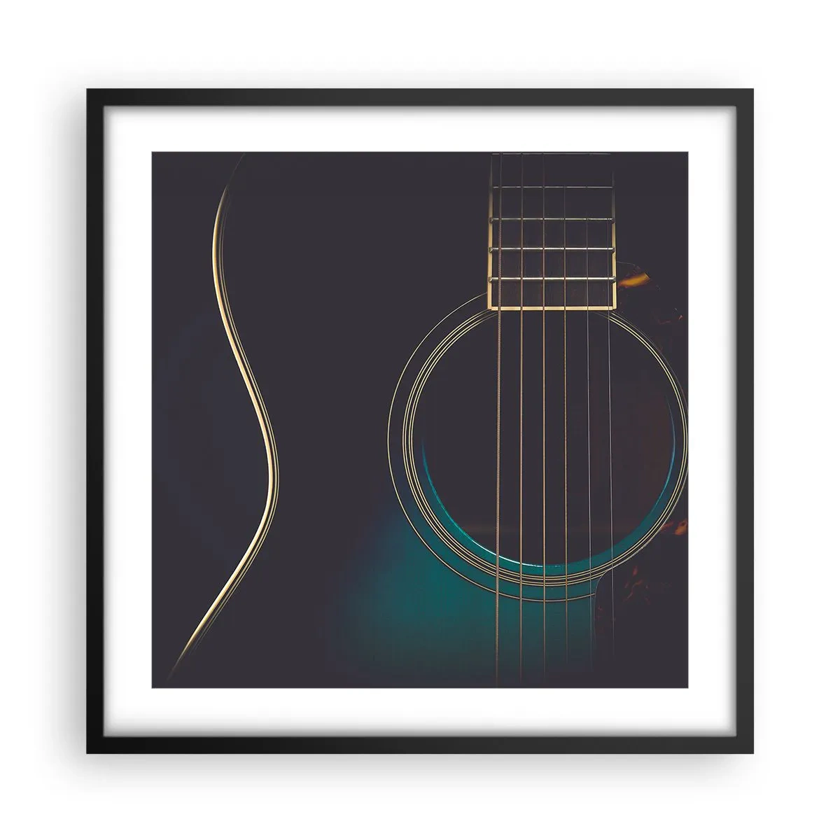 Poster in einem schwarzem Rahmen - Einen Moment bevor es ertönt - 50x50 cm