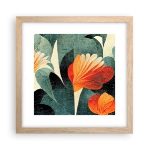 Poster in einem Rahmen aus heller Eiche - Hitze der Tropen und Kühle des Grüns - 30x30 cm