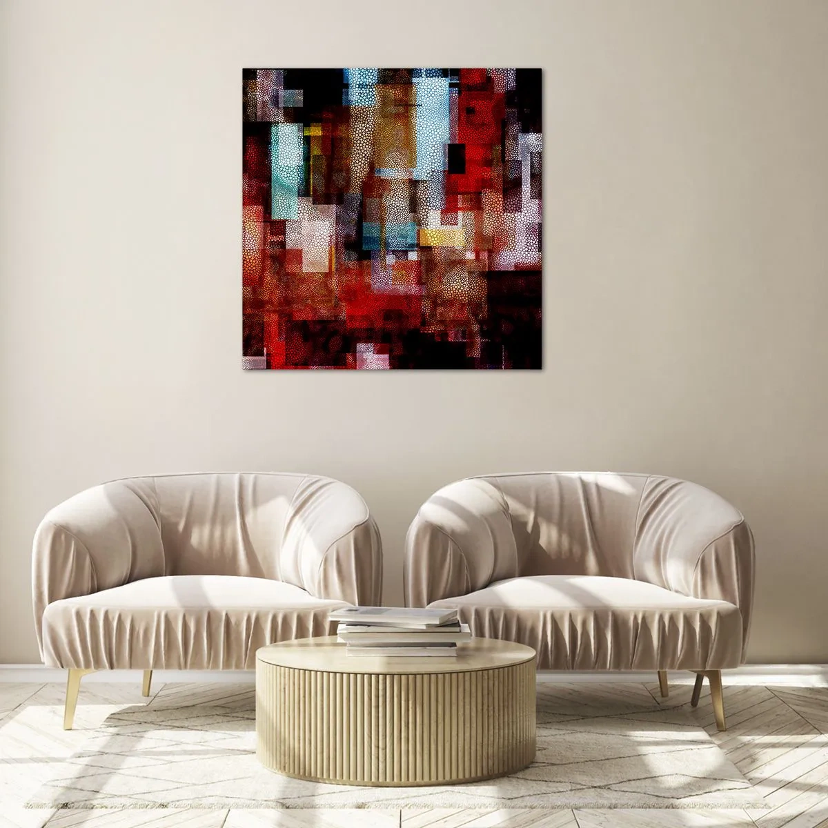 Glasbild - Bild auf glas - Verwirrung mit Verwirrung - 40x40 cm