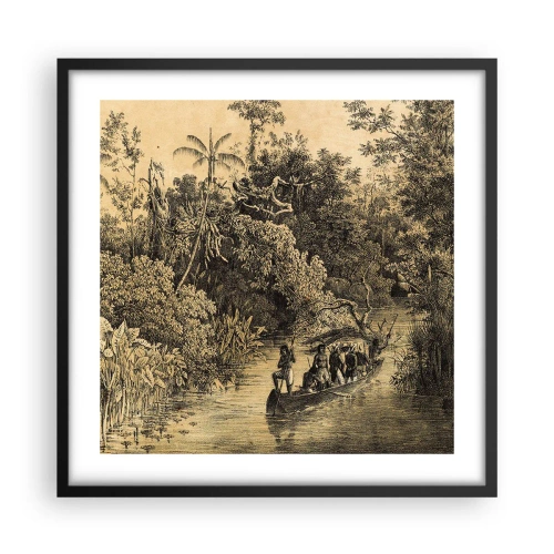 Poster in einem schwarzem Rahmen - Expedition zur Quelle - 50x50 cm