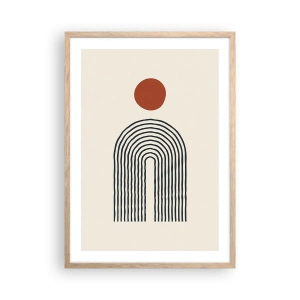 Poster in einem Rahmen aus heller Eiche - Magnetismus von Formen und Farben - 50x70 cm