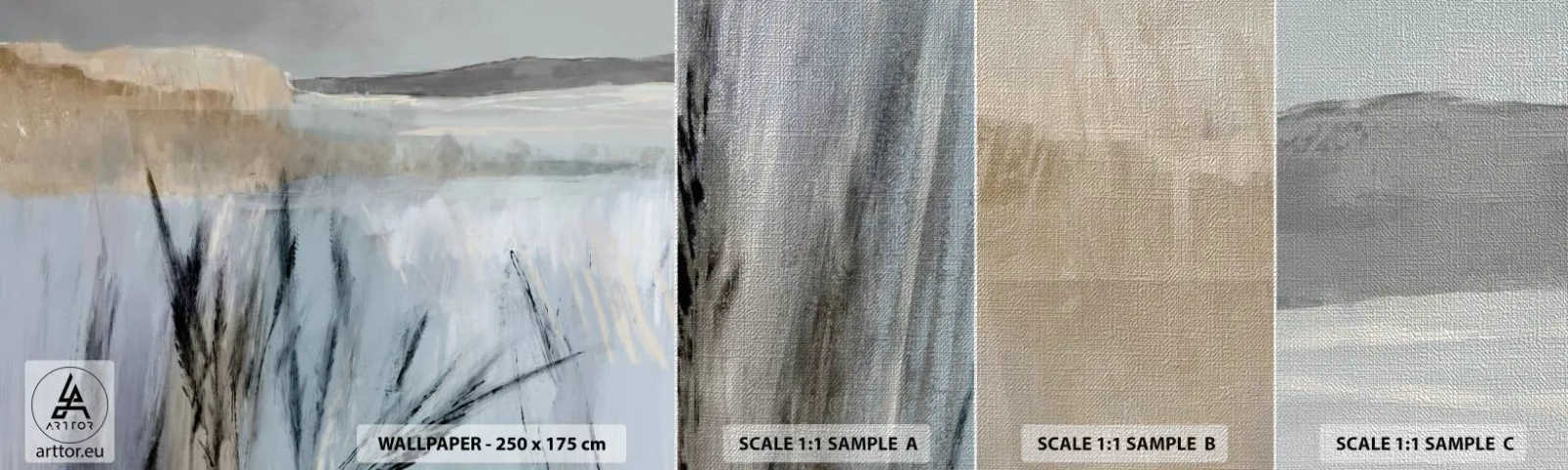 Fototapeten Muster Premium Canvas - Winterfelder - Hell, Minimalismus, Stück - 100x30 cm