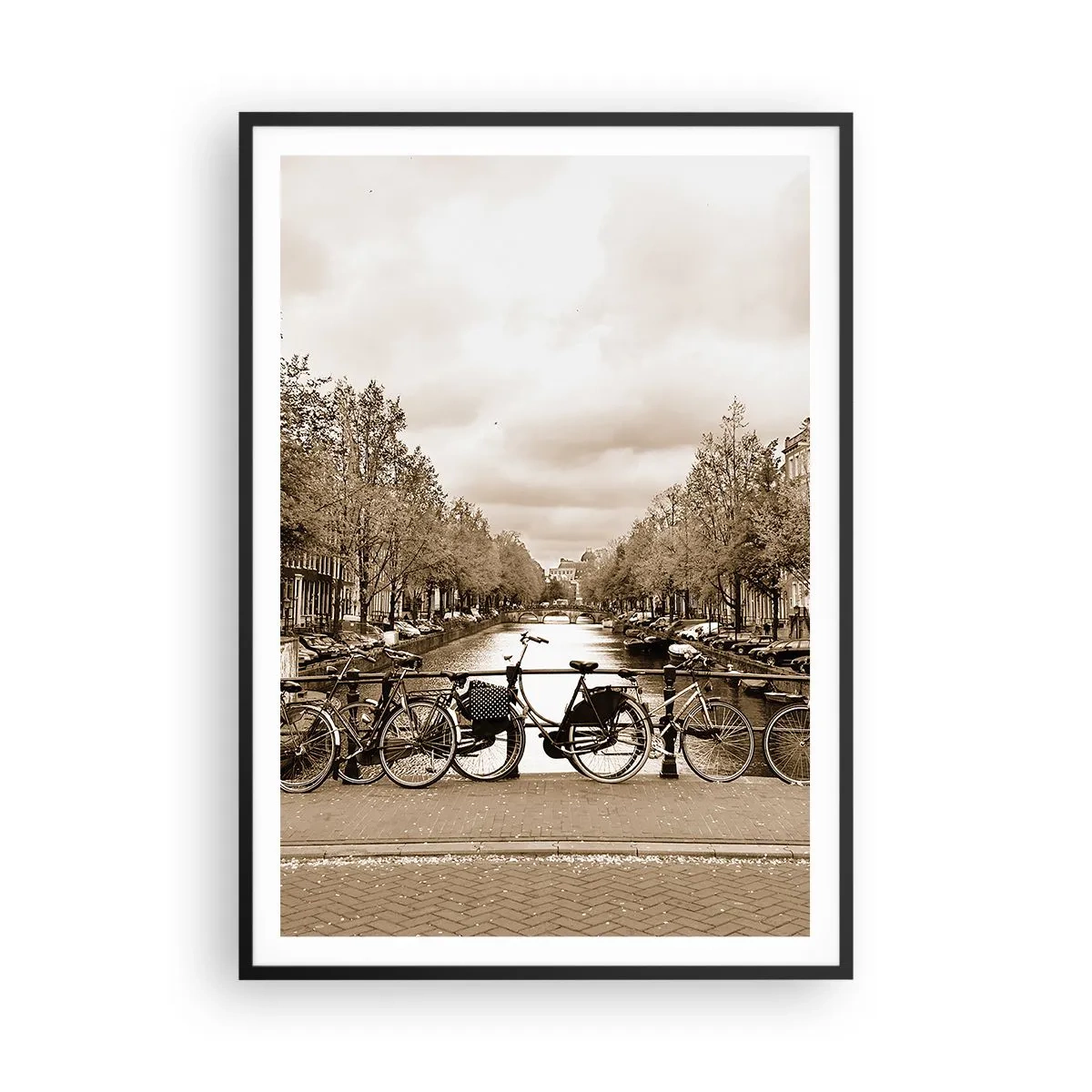 Poster in einem schwarzem Rahmen - Niederländische Atmosphäre - 70x100 cm