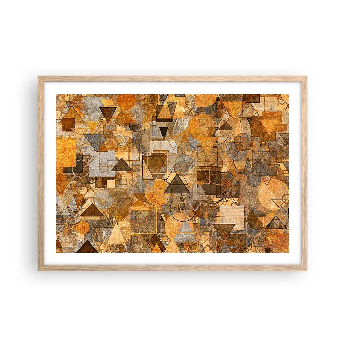 Poster in einem Rahmen aus heller Eiche - Die Welt in Form - 70x50 cm