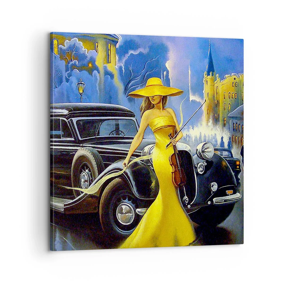 Bild auf Leinwand - Leinwandbild - Nocturne für Violine und Liebe - 60x60 cm