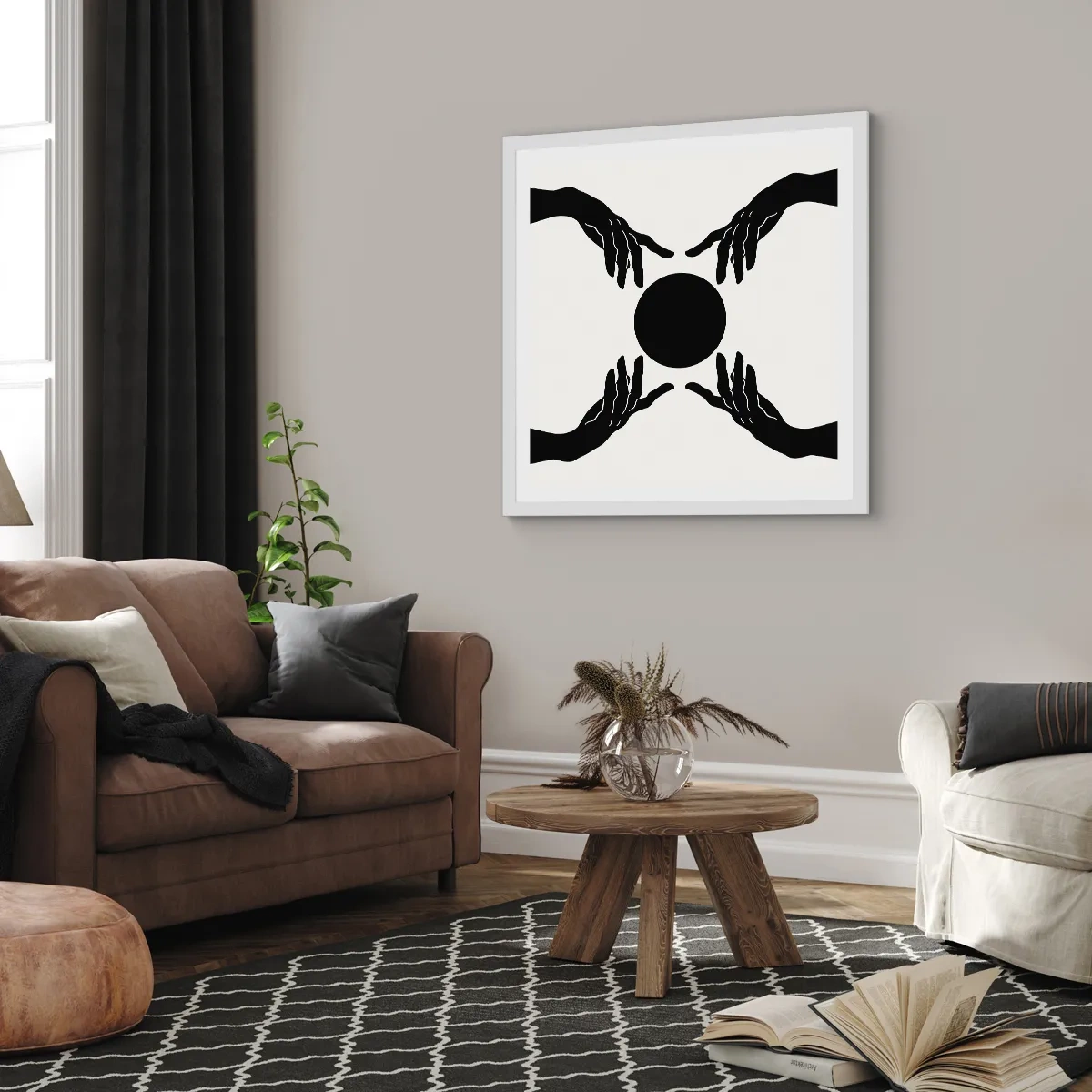 Poster in einem weißen Rahmen - Geheimes Zeichen - 60x60 cm