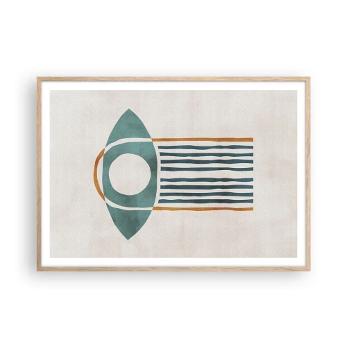 Poster in einem Rahmen aus heller Eiche - Zeichen und Rituale - 100x70 cm
