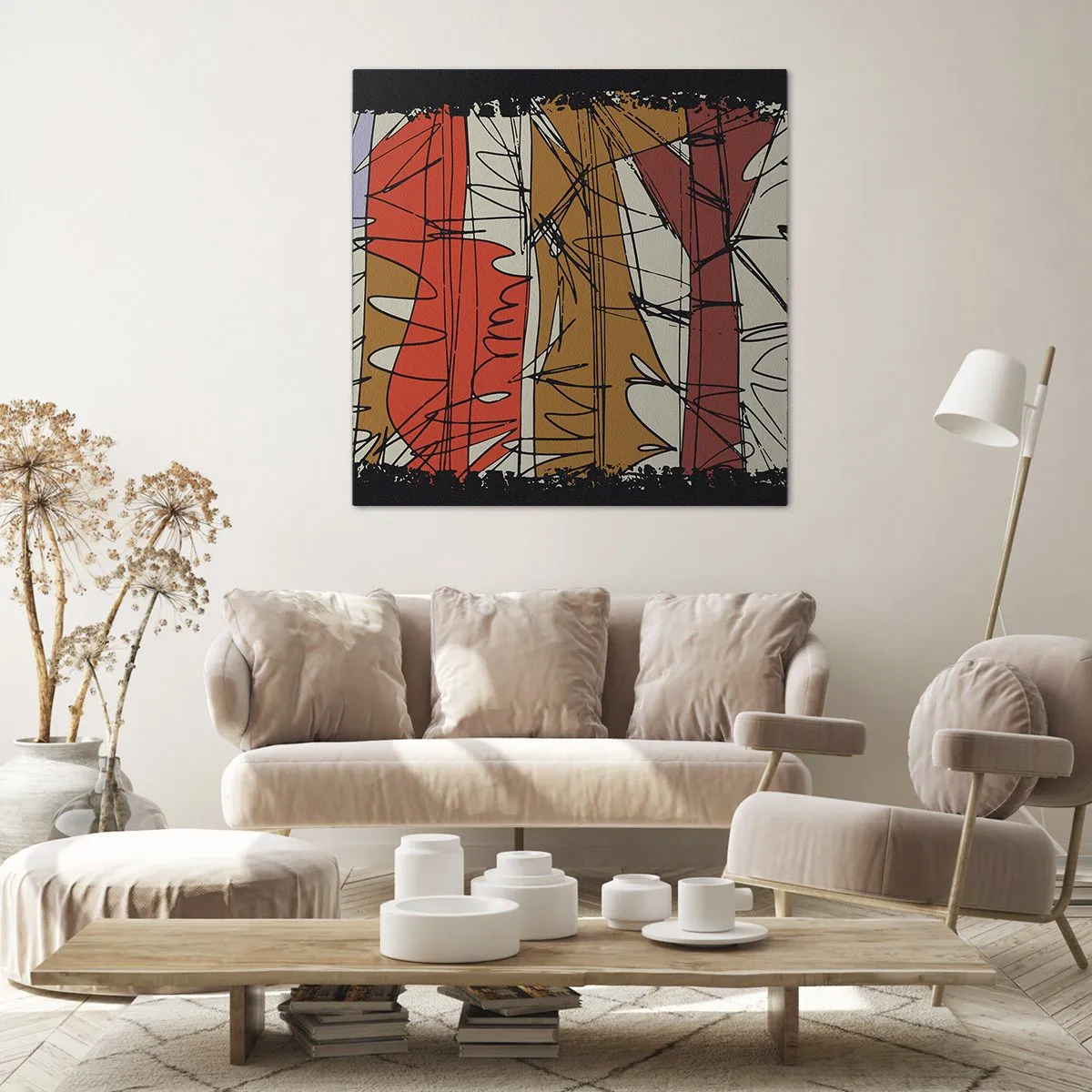 Bild auf Leinwand - Leinwandbild - Spontane Komposition - 50x50 cm