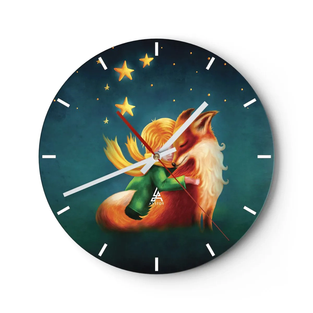 Wanduhr - Glasuhr - Kleiner Prinz - 40x40 cm