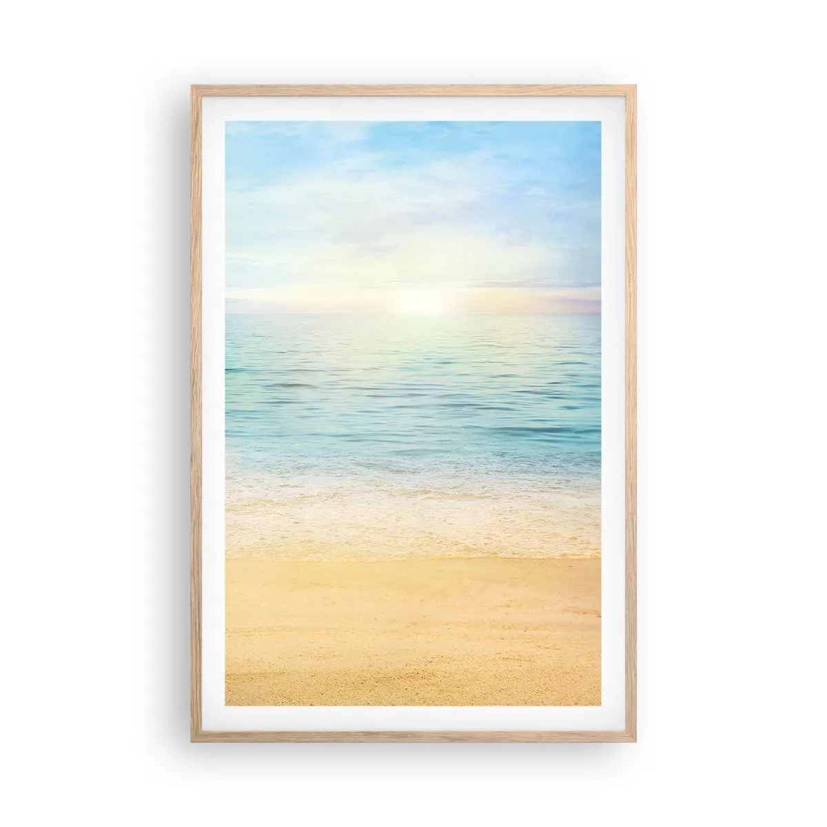 Poster in einem Rahmen aus heller Eiche - Großes Blau - 61x91 cm