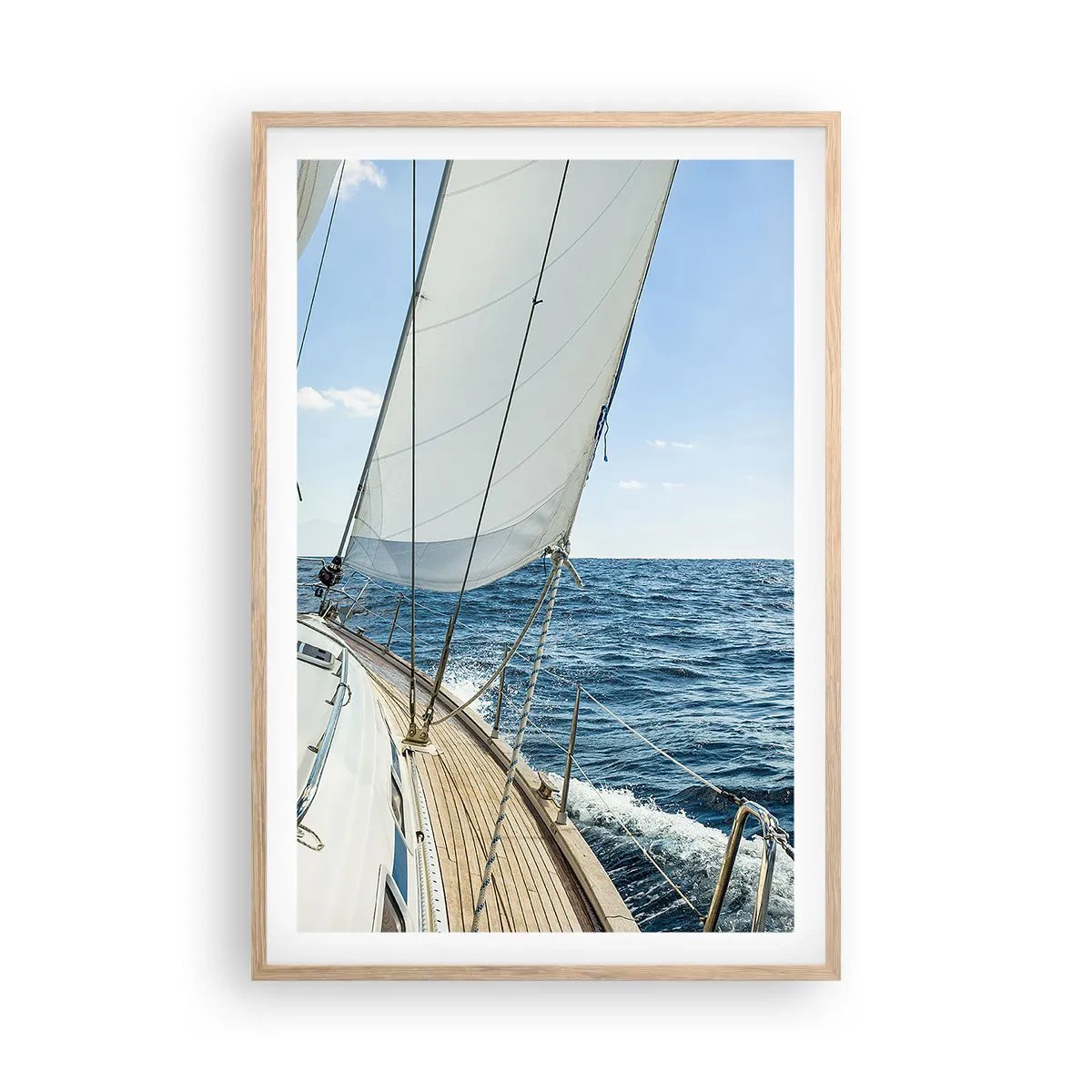 Poster in einem Rahmen aus heller Eiche - Ahoi, Abenteuer - 61x91 cm
