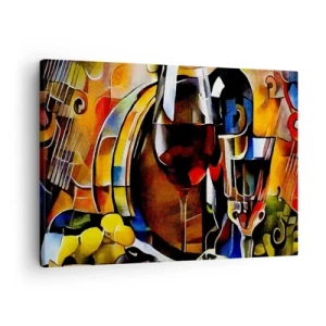 Bild auf Leinwand - Leinwandbild - Abstraktes Stillleben mit Gläsern und Instrumenten - 70x50cm - Und die Welt nimmt Farben an - Moderne Wanddekoration für Wohnzimmer und Schlafzimmer ARTTOR