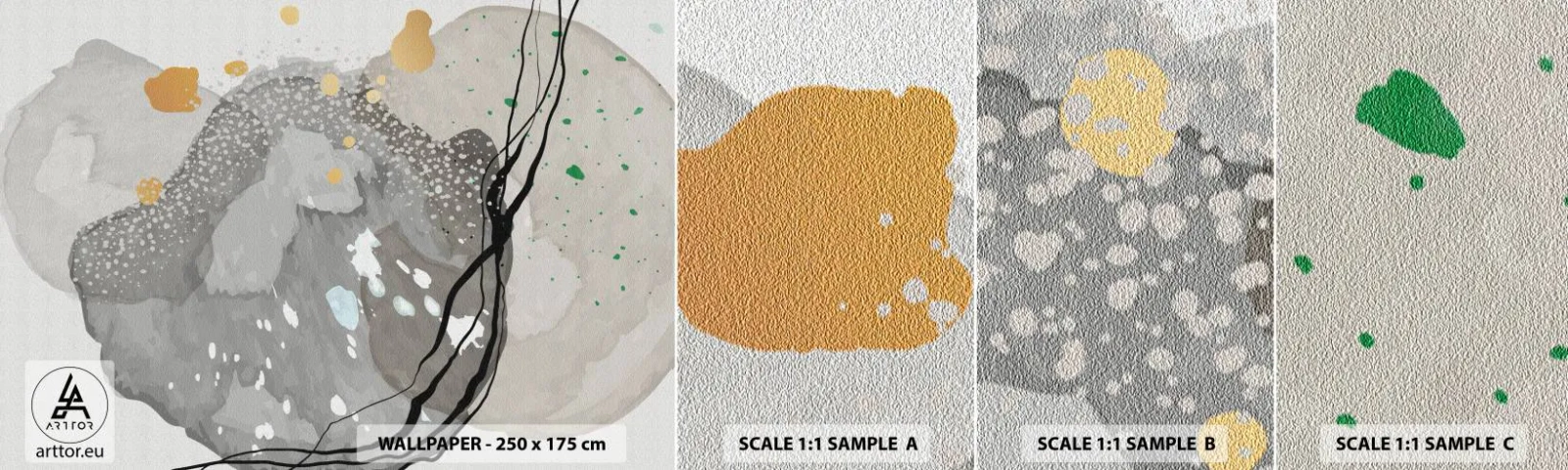 Fototapetenmuster Standard Eco - Organische Komposition - Abstraktion, Flecken, Malen - 100x30 cm