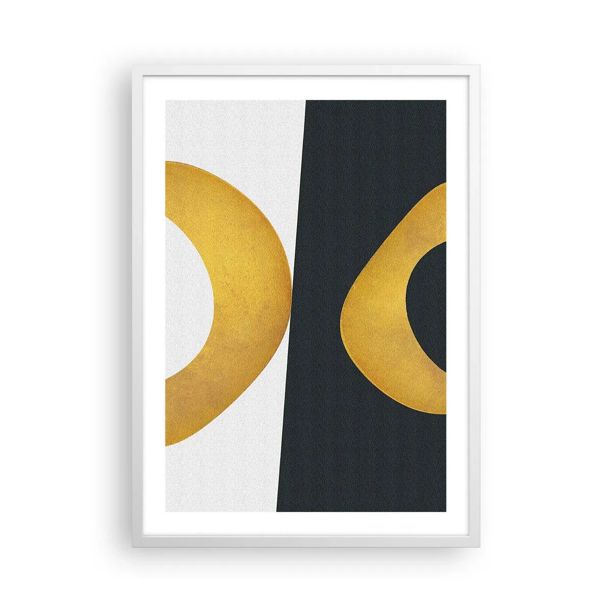 Poster in einem weißen Rahmen - Erstens: Gold - 50x70 cm