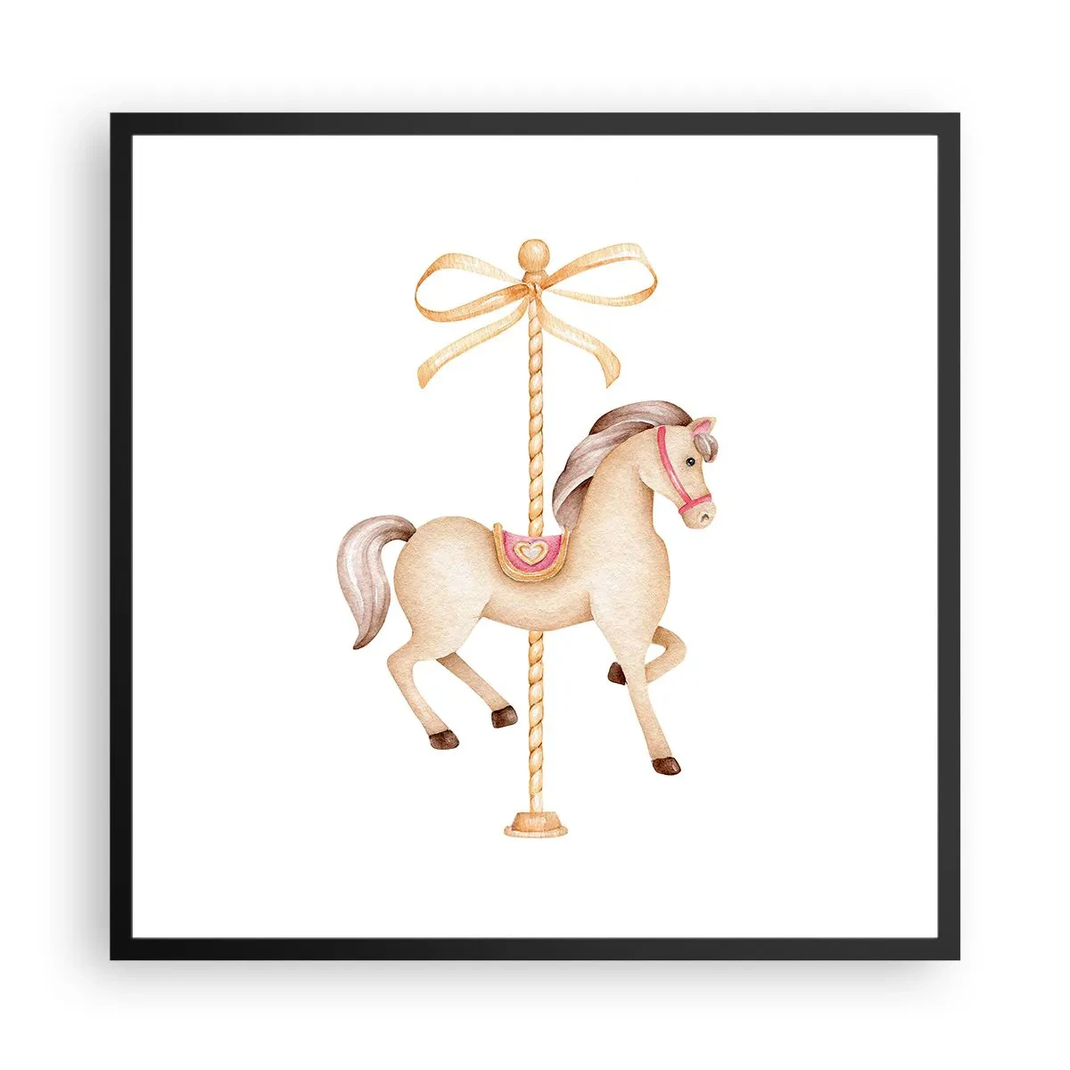 Poster in einem schwarzem Rahmen - Anmutiger Trab - 60x60 cm