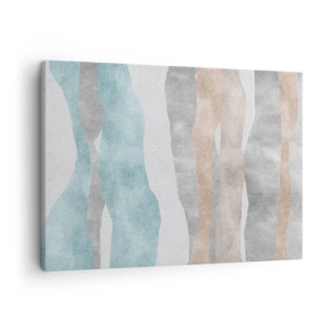 Bild auf Leinwand - Leinwandbild - Abstrakte Streifen in Pastelltönen - 70x50cm - Studie über Nähe - Moderne Wanddekoration für Wohnzimmer und Schlafzimmer ARTTOR