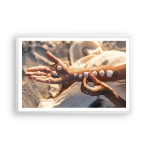 Poster in einem weißen Rahmen - Schönheit an Ihren Fingerspitzen - 91x61 cm