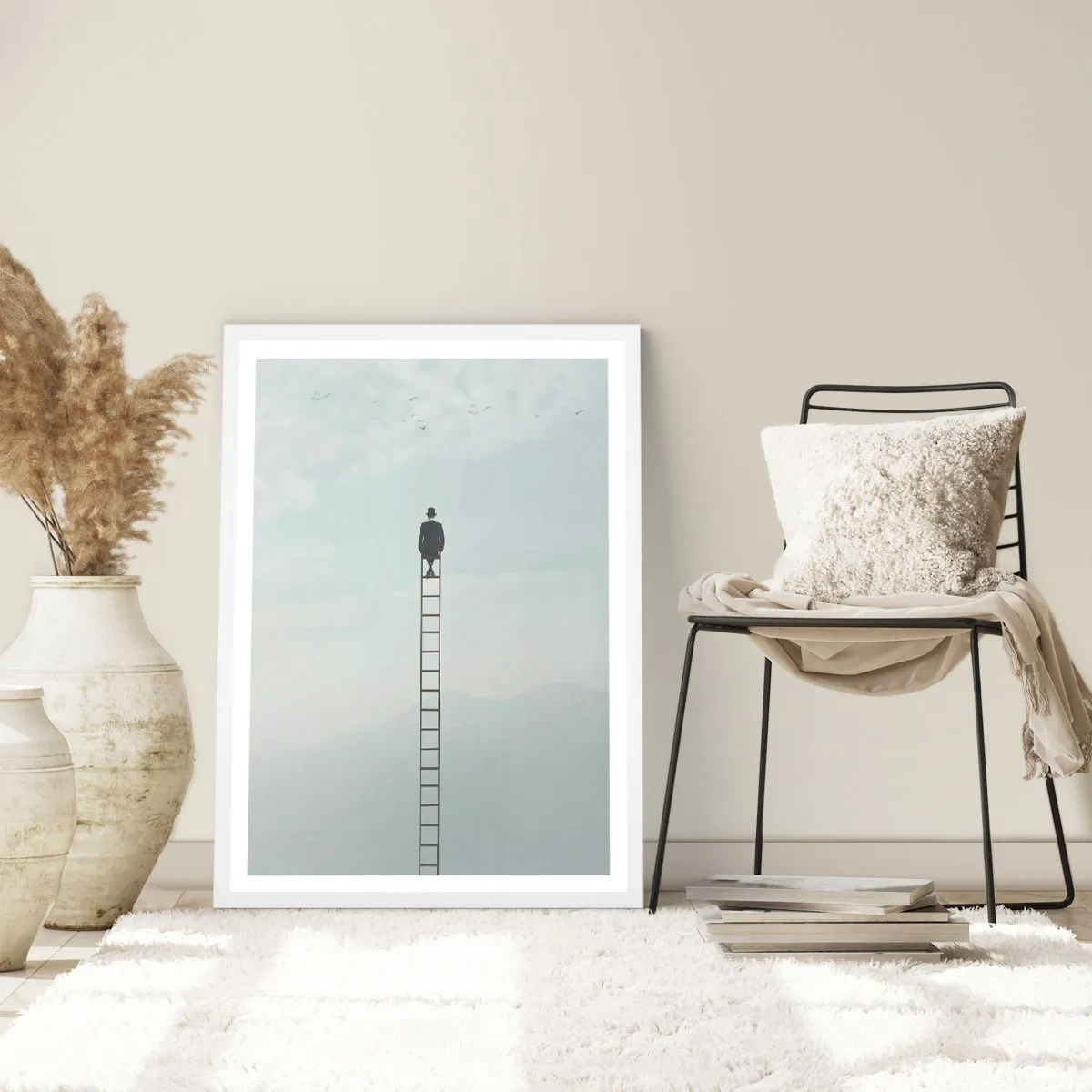 Poster in einem weißen Rahmen - Erhebe dich darüber! - 70x100 cm