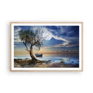 Poster in einem Rahmen aus heller Eiche - Ist das das Ende oder der Anfang? - 91x61 cm