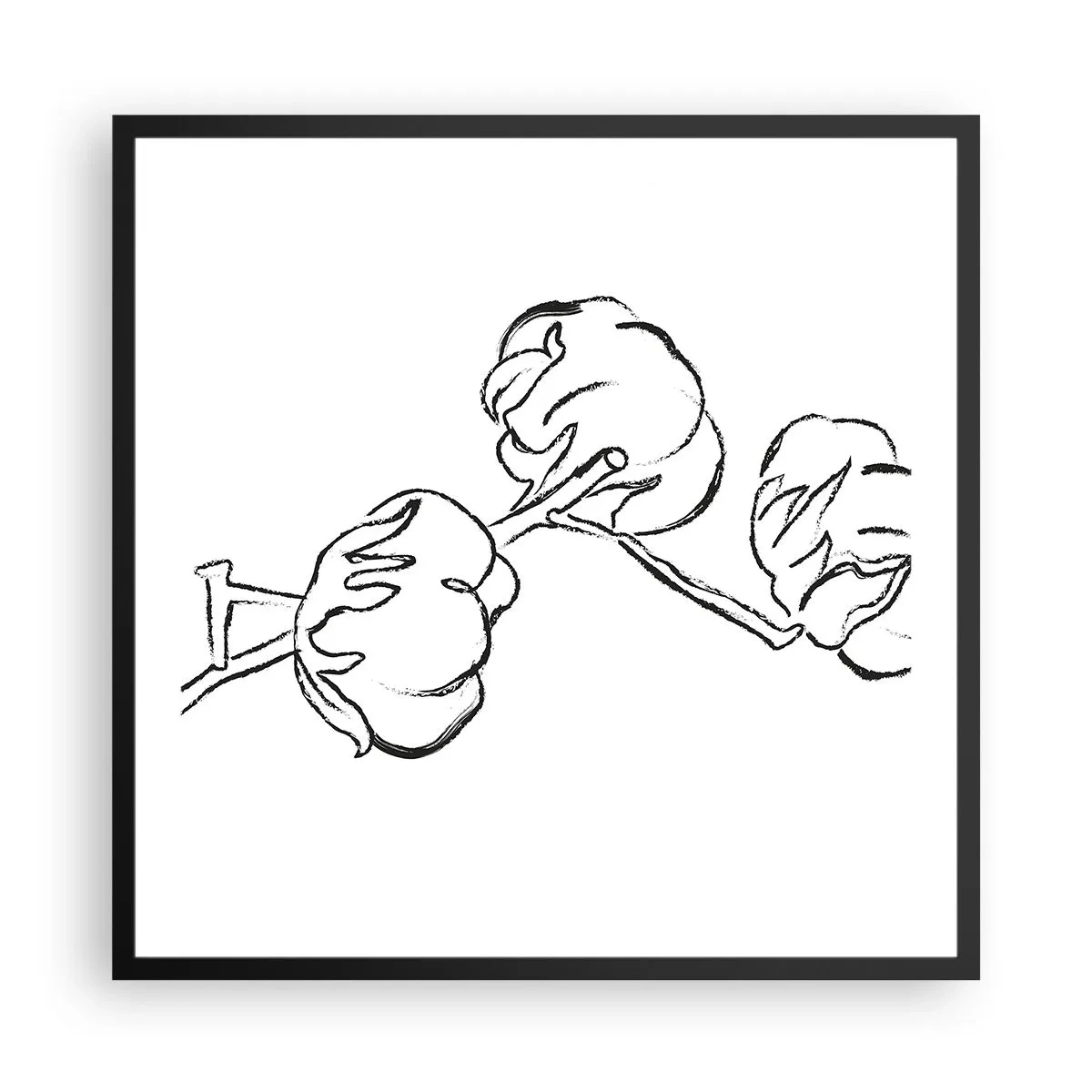 Poster in einem schwarzem Rahmen - Baumwolldaunen - 60x60 cm