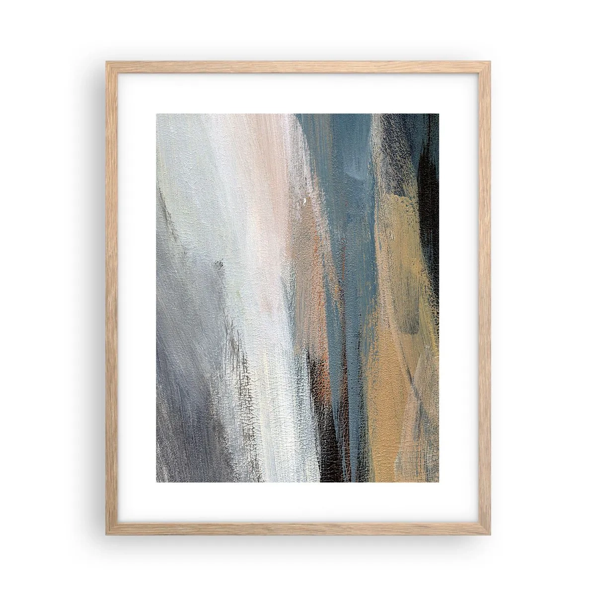 Poster in einem Rahmen aus heller Eiche - Abstraktion: nördliche Landschaft - 40x50 cm