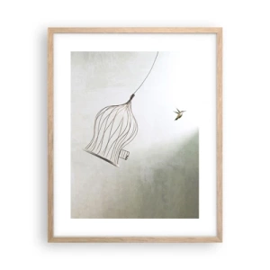 Poster in einem Rahmen aus heller Eiche - In seinem Element - 40x50 cm